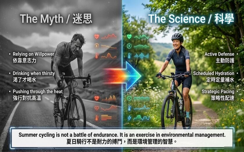 運動與健康,山海戀單車,身心健康,單車旅遊,壯世代學堂,慢旅,科學補給,熟齡生活,夏日騎行,抗暑安全,防曬裝備,運動補水,心率配速,SmartFuelingforCyclists,Ebike,SlowTravel,CyclingTravel,Active Aging Lifestyle,ActiveAgingLifestyle,CyclingHeatSafetyGuide