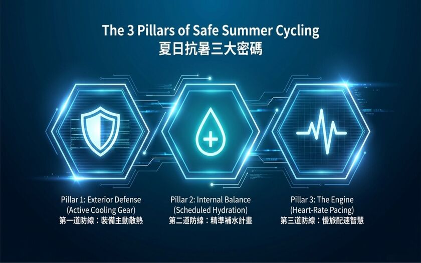 運動與健康,山海戀單車,身心健康,單車旅遊,壯世代學堂,慢旅,科學補給,熟齡生活,夏日騎行,抗暑安全,防曬裝備,運動補水,心率配速,SmartFuelingforCyclists,Ebike,SlowTravel,CyclingTravel,Active Aging Lifestyle,ActiveAgingLifestyle,CyclingHeatSafetyGuide