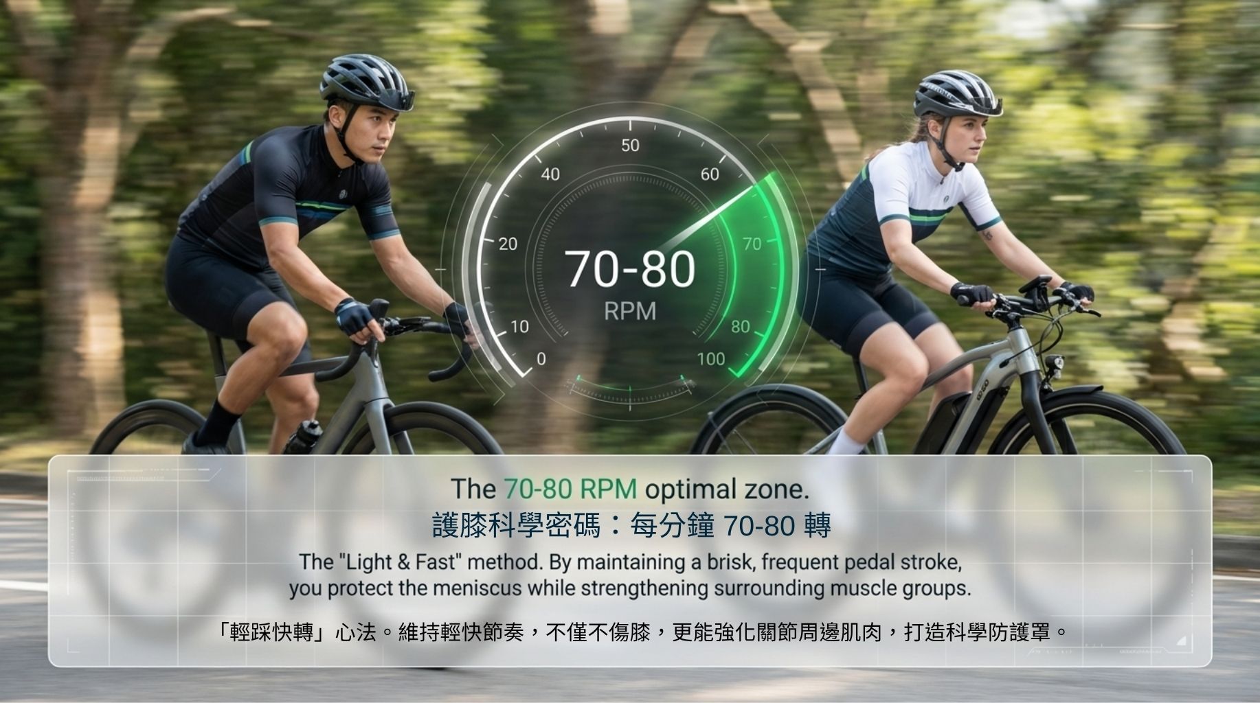 運動與健康,山海戀單車,身心健康,單車旅遊,壯世代,慢旅,健康安全守護,單車護膝,保護膝蓋,高轉速,運動醫學,CauseKnee,BikeTour,Ebike,SlowTravel,CyclingTravel