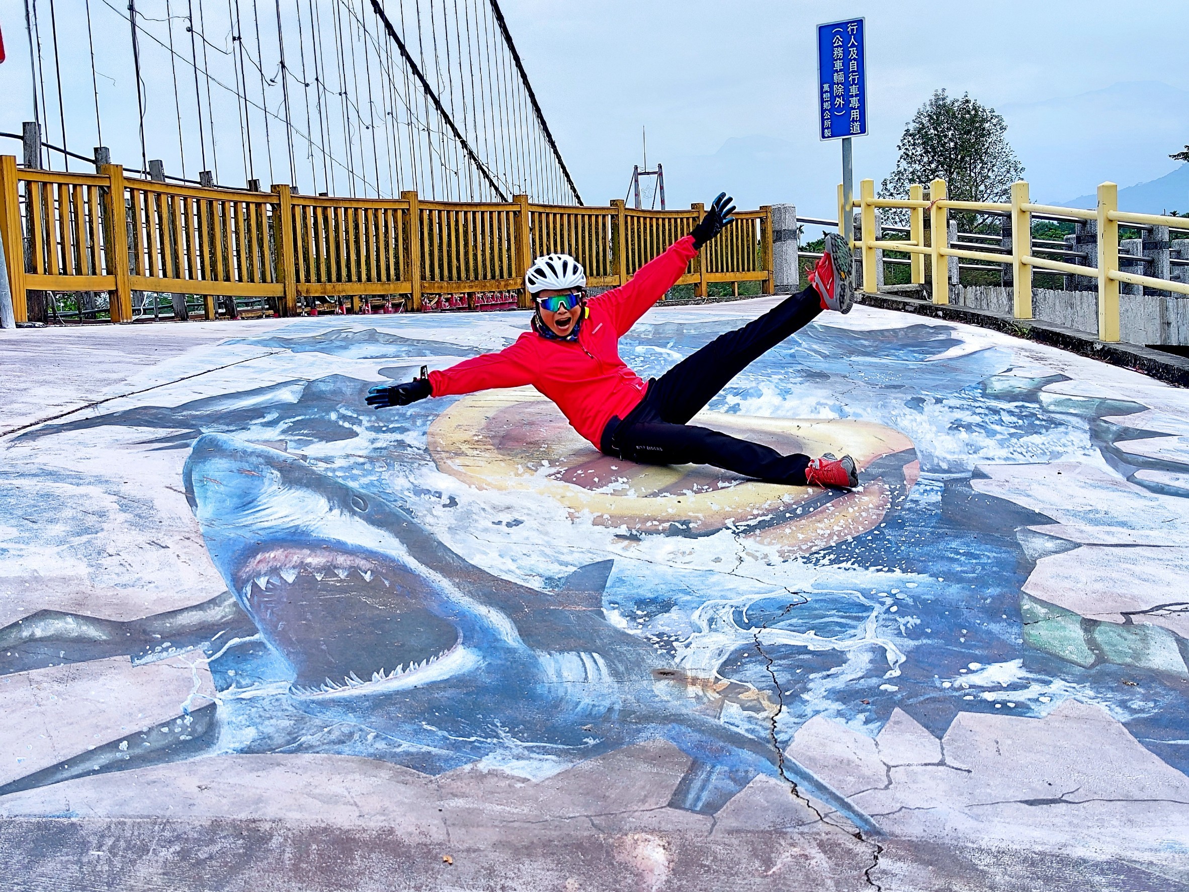 屏東,萬巒,萬巒吊橋,彩繪吊橋,吊橋,橋樑,山海戀單車