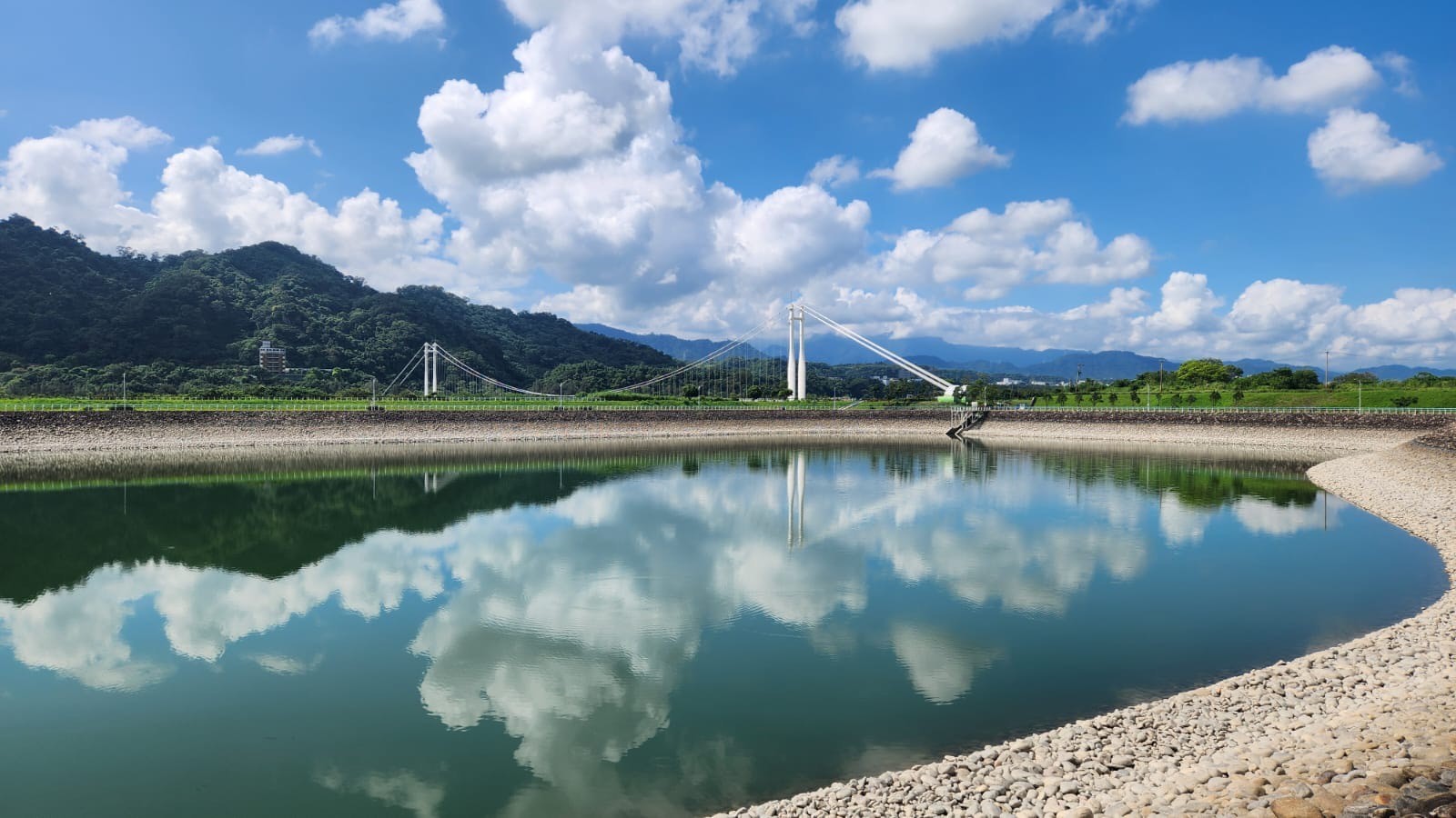 桃園,大溪,中庄調整池,中庄吊橋,橋樑,水庫,山海戀單車