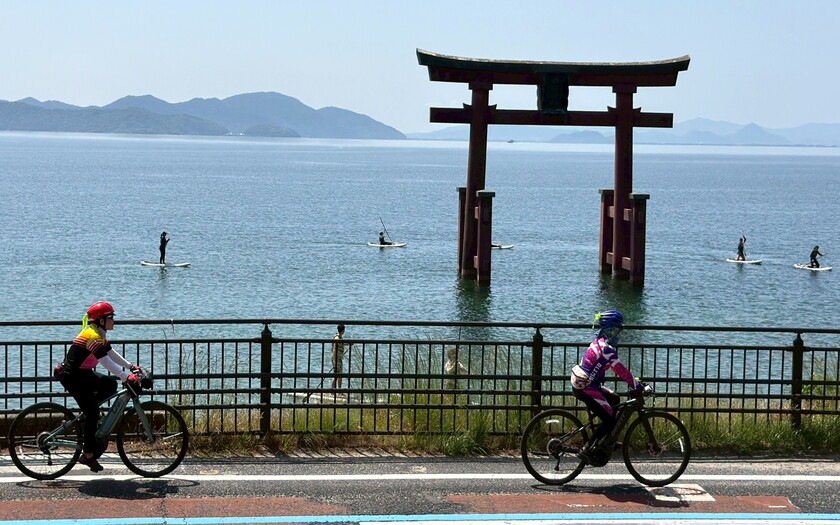 CyclingTaiwan,CyclingAdventure,單車看見世界, 日本琵琶湖單車夢幻之旅,琵琶湖騎行,Biwaichi,日本單車旅行,海外單車旅行,牧野,STAGEX高島,琵琶湖週遊之歌,白鬚神社,近江之嚴島,湖中鳥居,木戶湖岸綠地,大津港